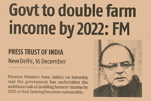 Govt to double farm income by 2022: FM