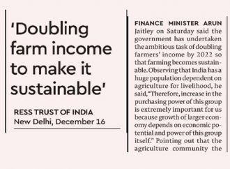 Doubling farm income to make it sustainable