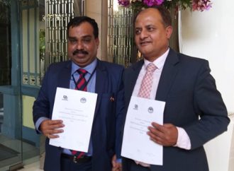 Mr. Anil K Upadhyay, CEO of ADBL, Nepal and Mr. N P Mohapatra, CGM of NABARD, India signed the MOU for mutual Cooperation at the sideline event during Global dissemination workshop held in Bangkok on 24 January 2019