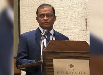 APRACA Chairman Mr. Senarath Bandara addressing the delegates of IFAD-APRACA Global dissemination workshop in Bangkok on 25 January 2019