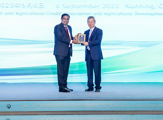 APRACA Chairmanship Handover Ceremony_Chairman of ADBC China is taking over from Chairman NABARD India.