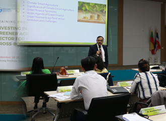Dr. Prasun Kumar Das Secretary General APRACA is delivering the inaugural address and interacting the trainees during the training program jointly organized by Mekong Institute and APRACA on 18-20 September 2023.